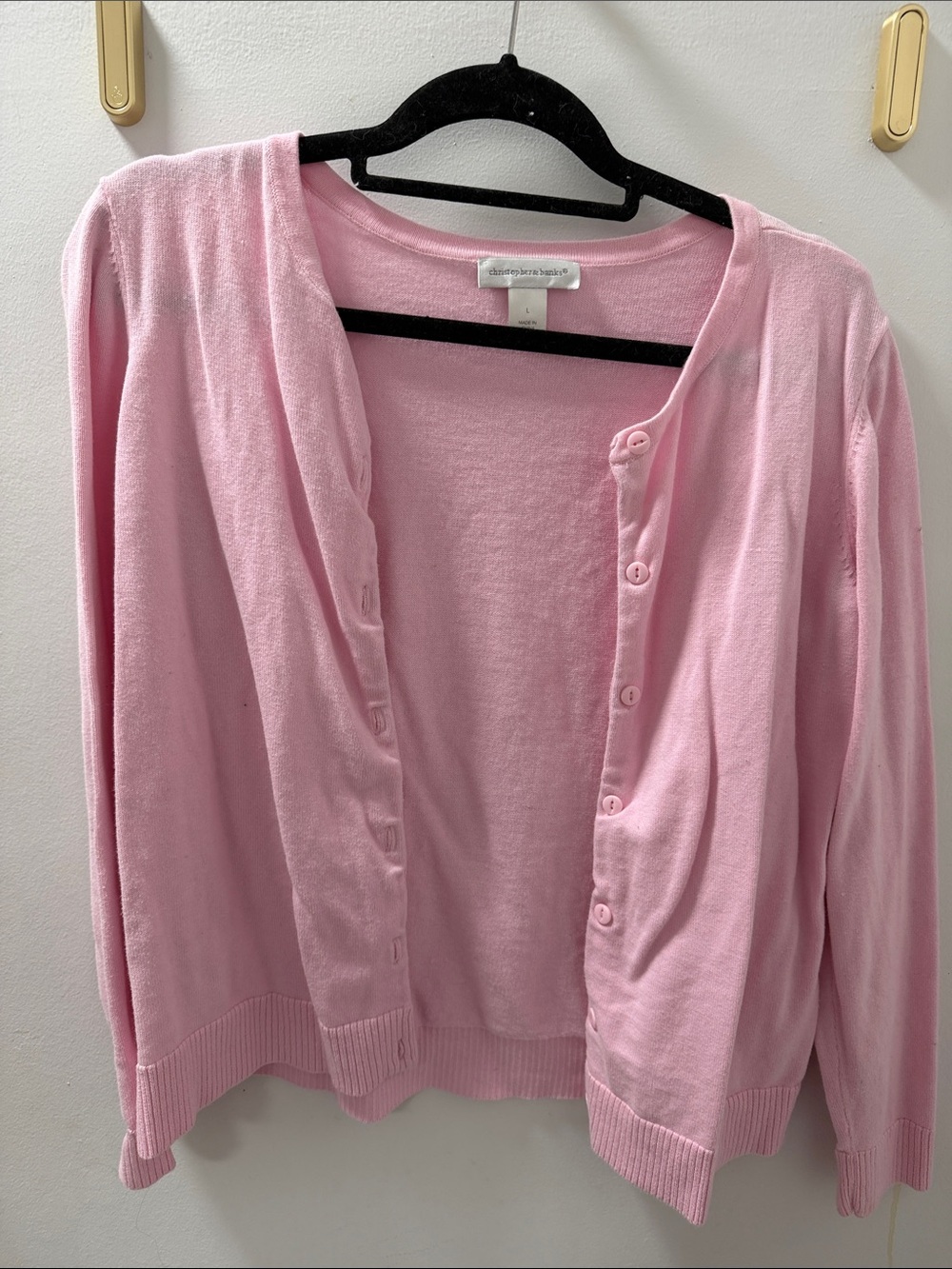 Christopher & Banks Light Pink Button Cardigan Sweater